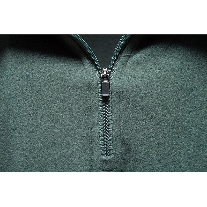 Men's Quarter Zip Sweatshirt Black Navy Blue Blue Green Khaki High Neck Plain Work Sports & Outdoor Casual non-printing Cool Casual Pullover Spring Fall Clothing Apparel Hoodies Sweatshirts  Long3