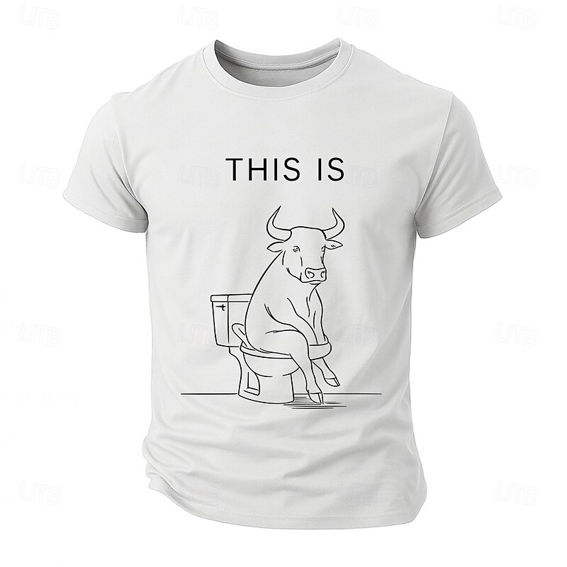 Men's Funny Graphic T-Shirt featuring 'This Is Bull' Pun Design, a Humorous Novelty Short Sleeve Tee4