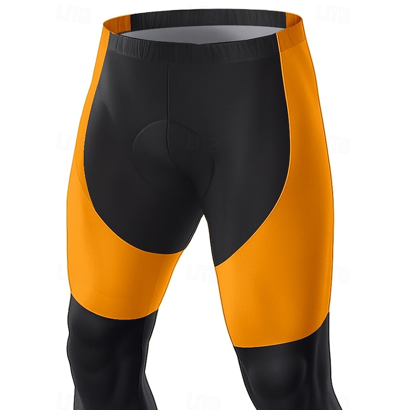Men's Graphic Bike Pants Bike Bottoms Slim Fit Sports UV Resistant 3D Pad Quick Dry Reflective Strips White Yellow Clothing Apparel Bike Wear3