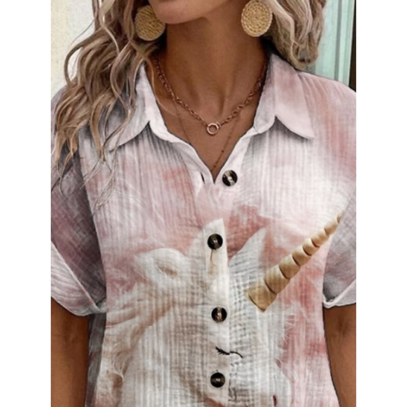 Women's Mini Dress Shirt Dress Casual Dress Print Dress Fashion Modern Daily Beach Weekend Regular Fit Floral Short Sleeve Shirt Collar Pink Fuchsia Summer Spring Fall Autumn2