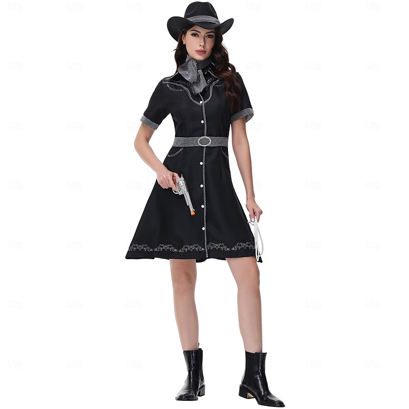 Cowgirl Halloween Dress Cosplay Costume Outfits Cosplay Adults' Women's Halloween Carnival Mardi Gras Performance Party Easy Halloween Costumes Dress Up2