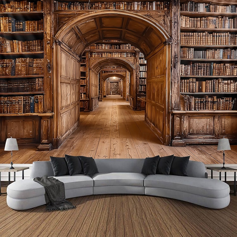 Tapestry Blanket Wall Hangings Bookshelf Vintage 3D Bedroom Living Room Dorm Shooting Backgrounds Home Decor