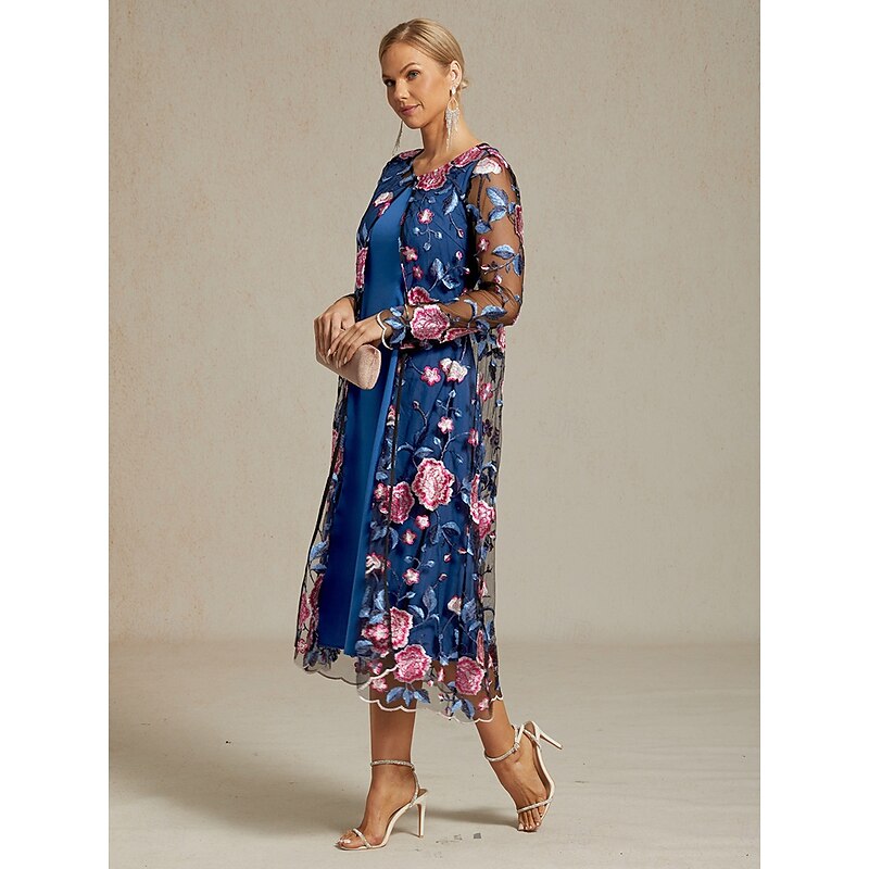 Women's Jacket Coat Blazer Lace Embroidered Elegant Floral Formal Anniversary Wedding Guest Daily Open Front Long Crewneck Regular Fit Long Sleeve Outerwear Fuchsia Spring Fall2