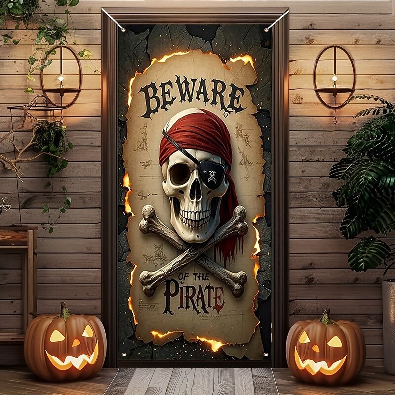 Halloween Door Covers Door Tapestry Door Curtain Decoration Backdrop Door Banner for Front Door Farmhouse Holiday Party Indoor Outdoor Decor Supplies2