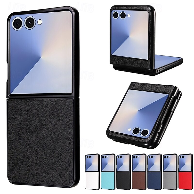 Phone Case For Samsung Galaxy Z Flip 7 Z Flip 7 FE Z Flip 6 Z Flip 5 Back Cover Shockproof Retro TPU PU Leather