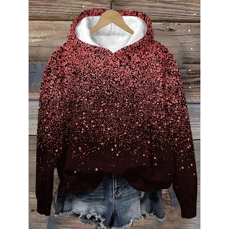 Women's Pullover Hoodie Sweatshirt Graphic Streetwear Casual Long Sleeve Hooded Regular Tops Street Holiday Pocket Print Wine Blue Gold Green Fall Winter3