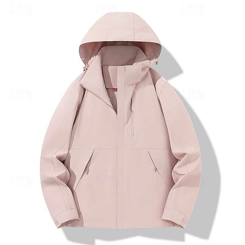 Women's Trench Coat Waterproof Rain Jackets Rain Coats Waterproof Windproof Zipper Pocket Fashion Outdoor Color Block Going out Weekend Zipper Regular Hooded Regular Fit Long Sleeve Outerwear Light2