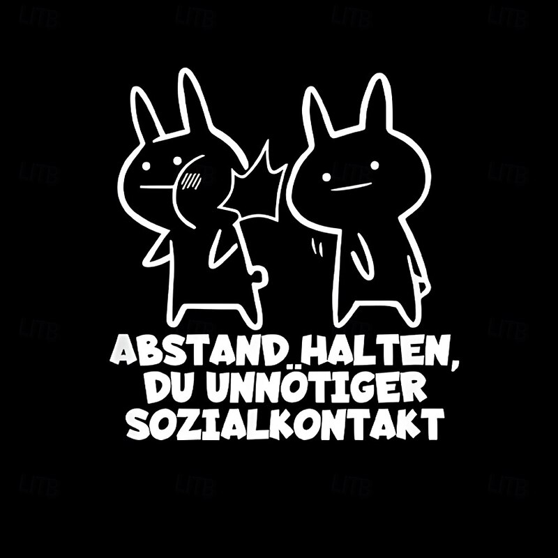 Men's Blue Short Sleeve Graphic T-Shirt | Funny 'Keep Distance, Unnecessary Social Contact' Introvert Humor2