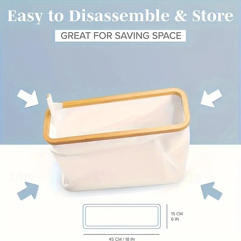 Bamboo Toilet Paper Holder with Lid and Handle, Compact and Stylish No-Installation Bathroom Storage Basket, Rectangular Organizer for Home and Office4