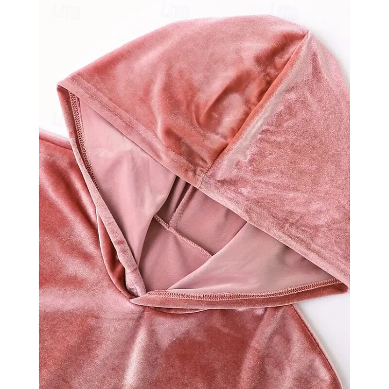 Women's Active Streetwear Blouse Hoodie Pants Sets Long Sleeve Hooded Solid Color Ruched Vacation Daily Wear Pink Wine Blue Fall Regular Fit3