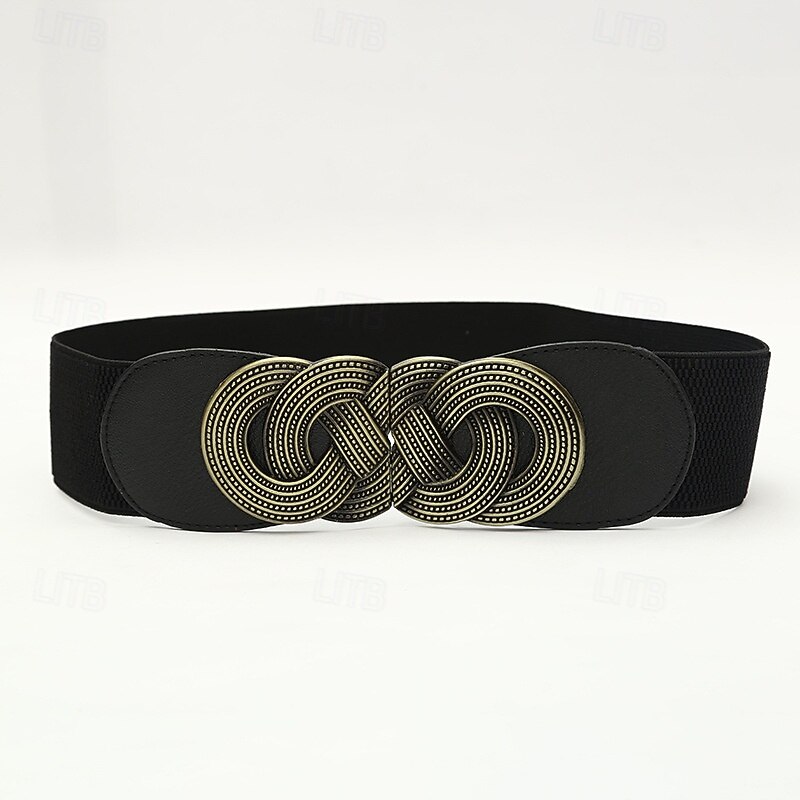 Women's Belt Alloy Black Red Camel Wide Belt Outdoor Daily Pure Color2