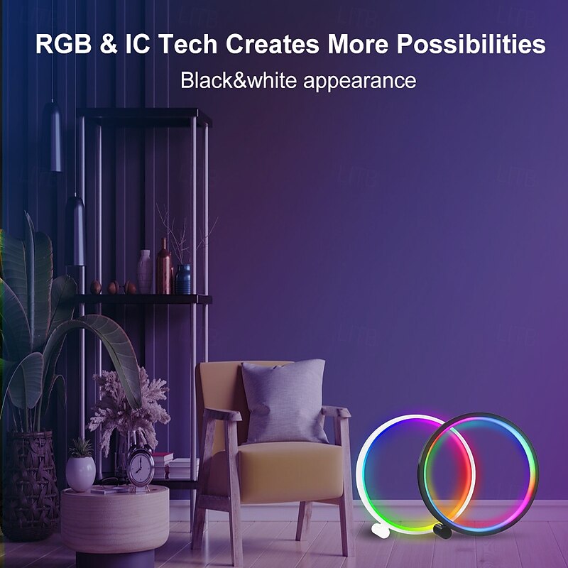 Smart LED Table Lamp, RGB,IC Lighting, Color Changing Night Light, Music Sync, DIY Mode, Stepless Dimming, for Bedroom & Gaming4