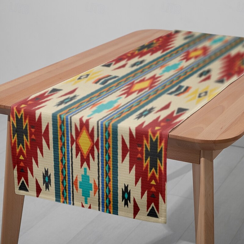 Colorful Checkered Table Runner - Digital Printed Rectangular Tablecloth 33x180cm for Restaurant Banquet & Home Dining Decor