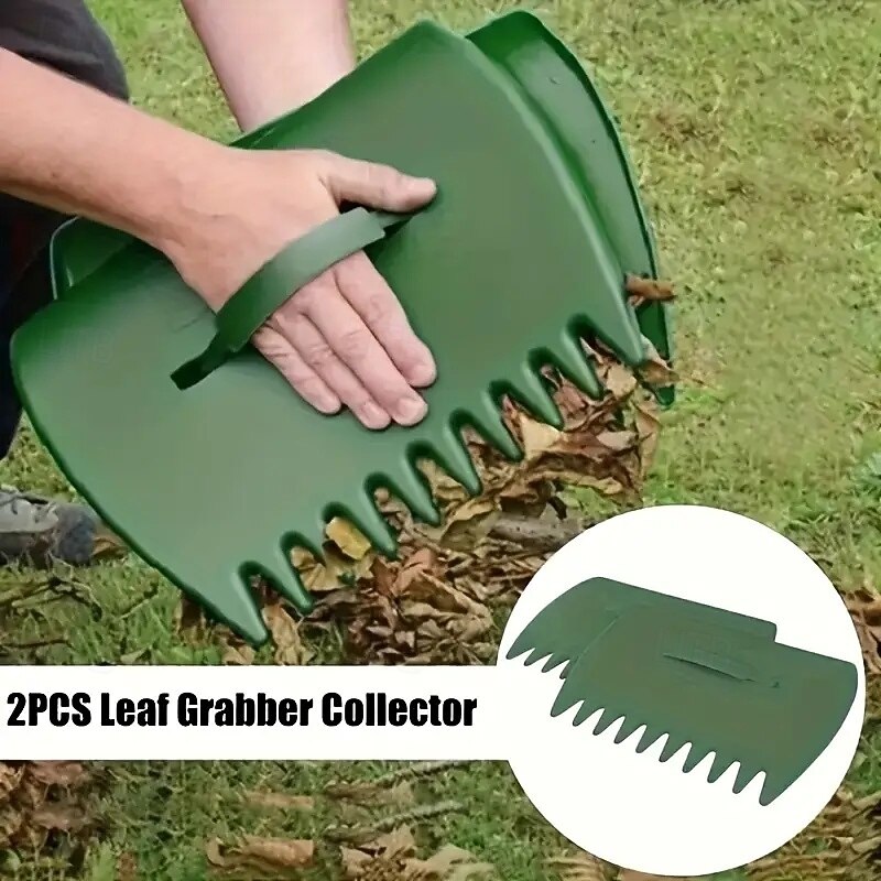 2pcs Leaf Scoops Hand Rakes Large Plastic Garden Grabbers Ergonomic Leaf Scoops for Easy Yard Cleanup for Picking Up Leaves, Grass Clippings, Debris