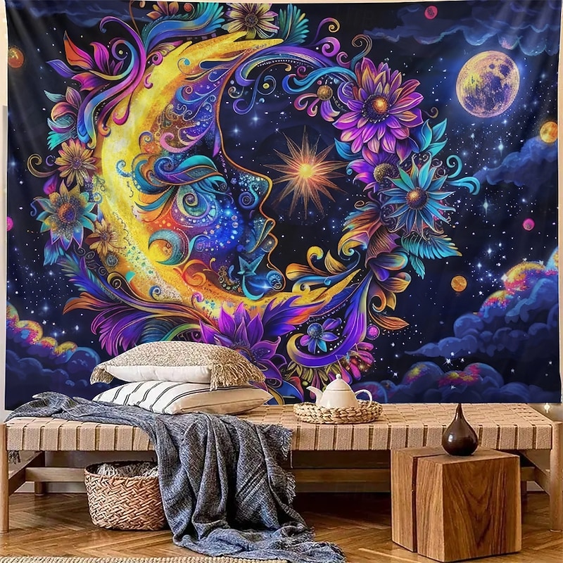 Tapestry Banners Wall Hangings Moon Fantasy Mystic Bedroom Living Room Dorm Home Decor2