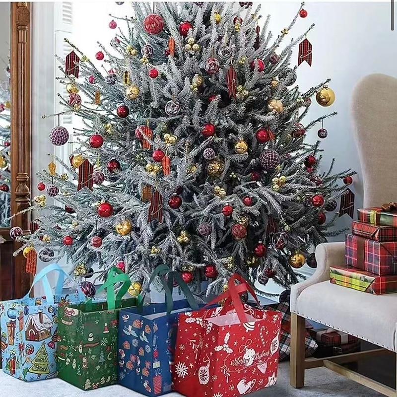 16pcs Christmas Gift Bags – Large Non-Woven Tote Bags for Holiday Shopping, Gift Wrapping, Party Favors, Christmas Packaging & Reusable Gift Bags3