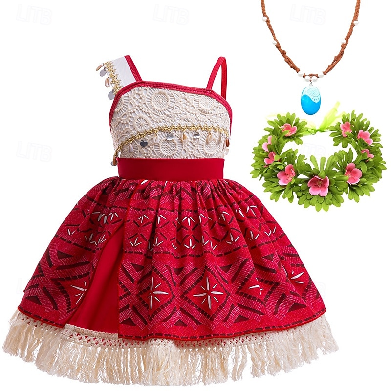 Moana Princess Moana Dress Costume Movie TV Theme Costumes Movie Cosplay for Girls' Kid's Carnival Children's Day World Book Day Party Birthday Beach2