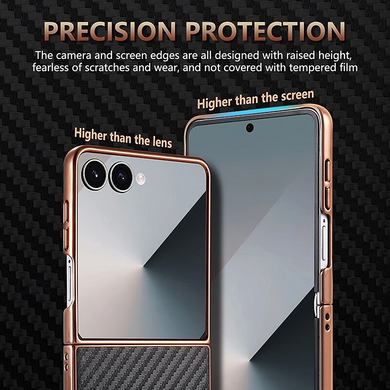 Phone Case For Samsung Galaxy Z Flip 7 Z Flip 6 Z Flip 5 Z Flip 4 Back Cover Shockproof Retro TPU PU Leather4