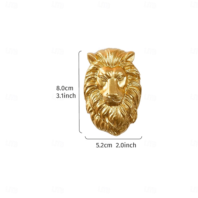 Resin Gold Elephant and Lion Head Switch Plate Covers, Decorative Wall Switch Art, Indoor Switch Decor Crafts, Year-Round Home Accent Accessories4