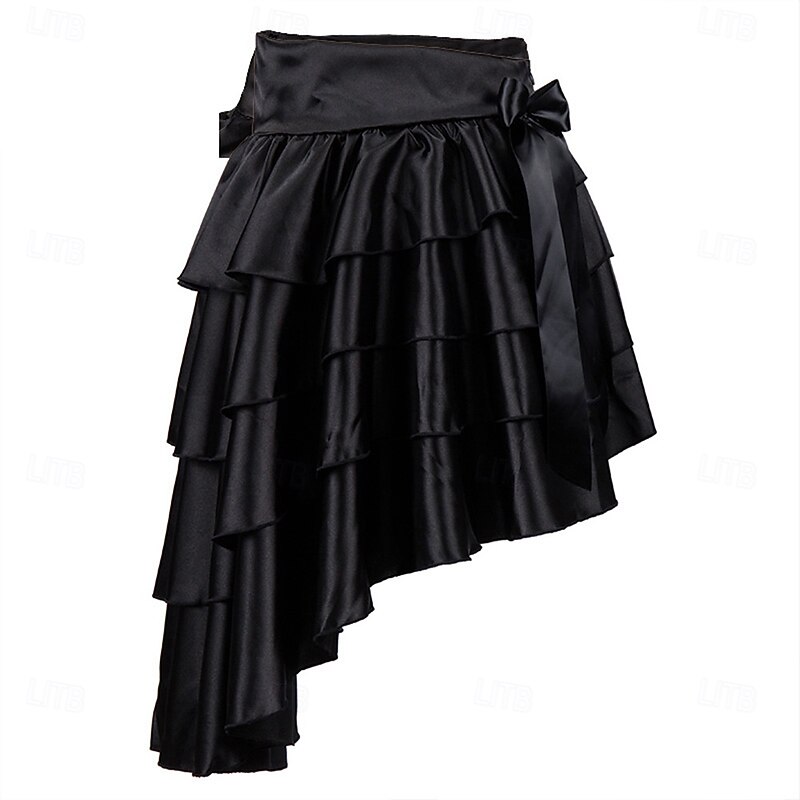 Retro Vintage Punk & Gothic Steampunk Skirt Goth Girl Flounced Fancy Dress Women's Fantasy Steampunk Masquerade Casual Daily Adults Skirt All Seasons2