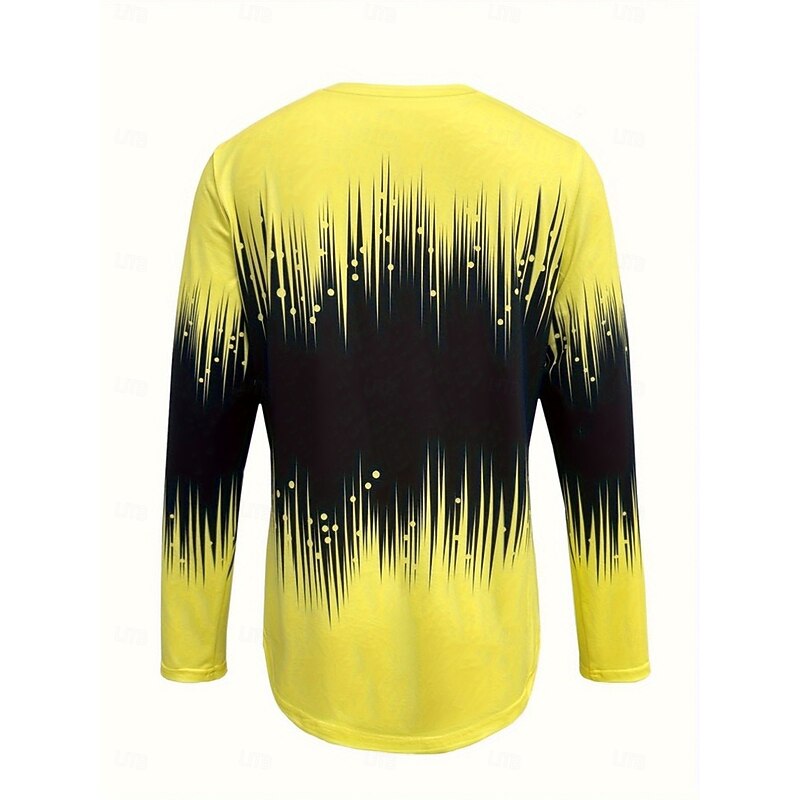 Women's T Shirt Ombre Graphic Vintage Fashion Stylish Long Sleeve Crew Neck Regular Tops Daily Print Yellow Spring Fall2