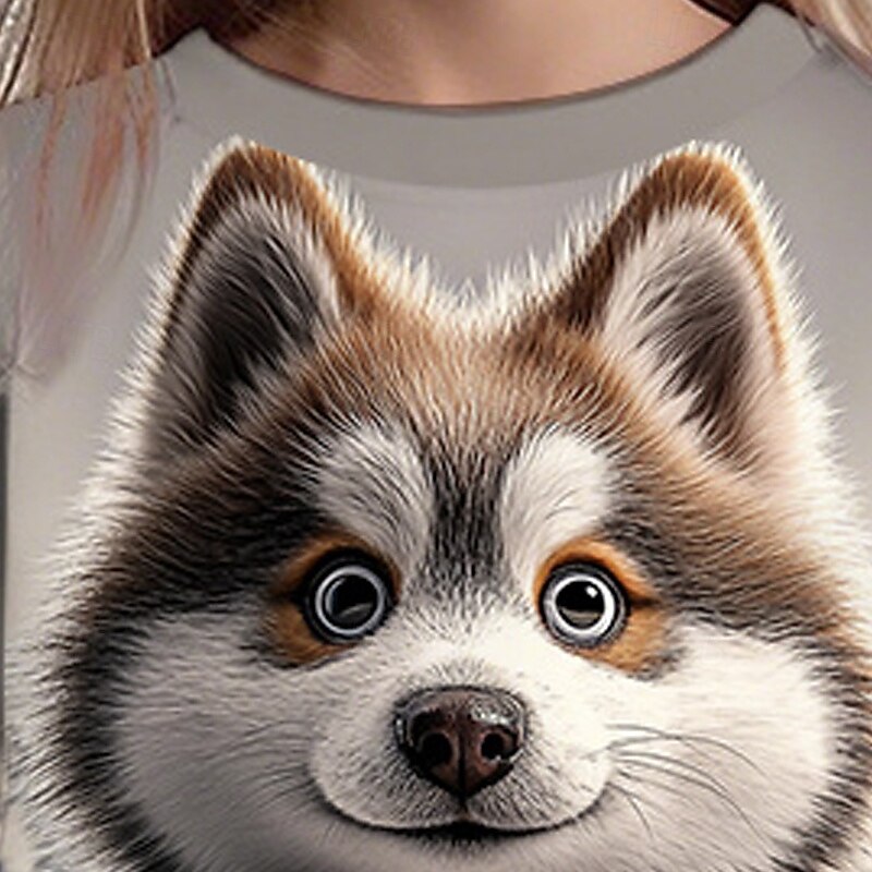 Girls' 3D Dog Sweatshirt Long Sleeve Spring Fall Fashion Basic Kids 4-12 Years Crew Neck Outdoor Casual Daily Regular Fit2