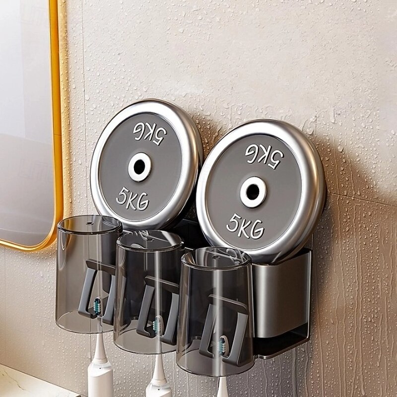 Suction Cup Toothbrush Holder with Cups, Bathroom Shelf Mouthwash Cup Toothbrush Holder, Shower Organiser, Wall Mounted Toothbrush, Bathroom Organiser, No Drill Toothbrush Organiser3