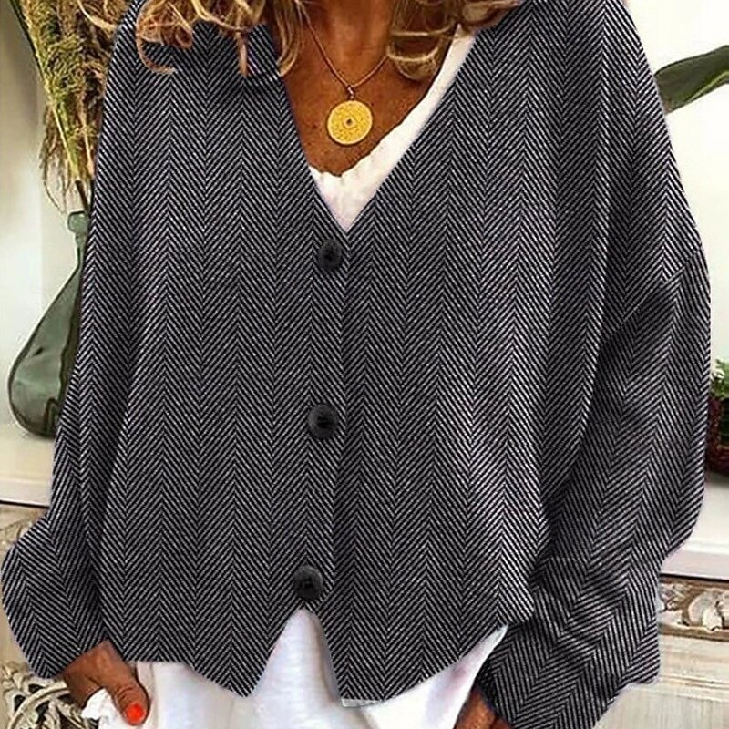 Women's Sweater Fashion Graphic Animal Ribbed V Neck Knitted Long Sleeve Regular Tops Knit Holiday Going out Weekend Black Pink Winter2