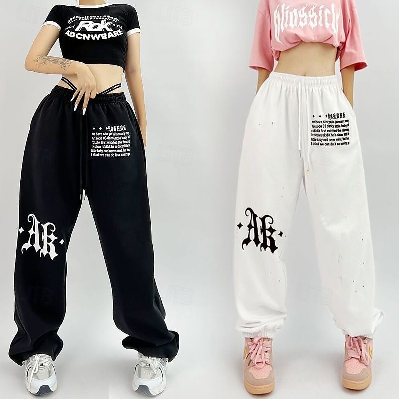 Women's Wide Leg Pants Sport  Sweatpants Sports Lounge Pants Pocket High Waist Bottoms Athleisure Gym Workout Fall Fashion Outdoor Sports Running Loose Fit Sportswear Activewear Black White