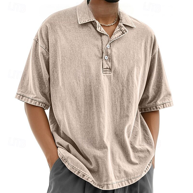 Men's Golf Shirt Golf Polos Shirts Work Casual Lapel Short Sleeve Basic Modern Plain Buttons Summer Regular Fit Black Pink Blue Purple Brown Green Golf Shirt3