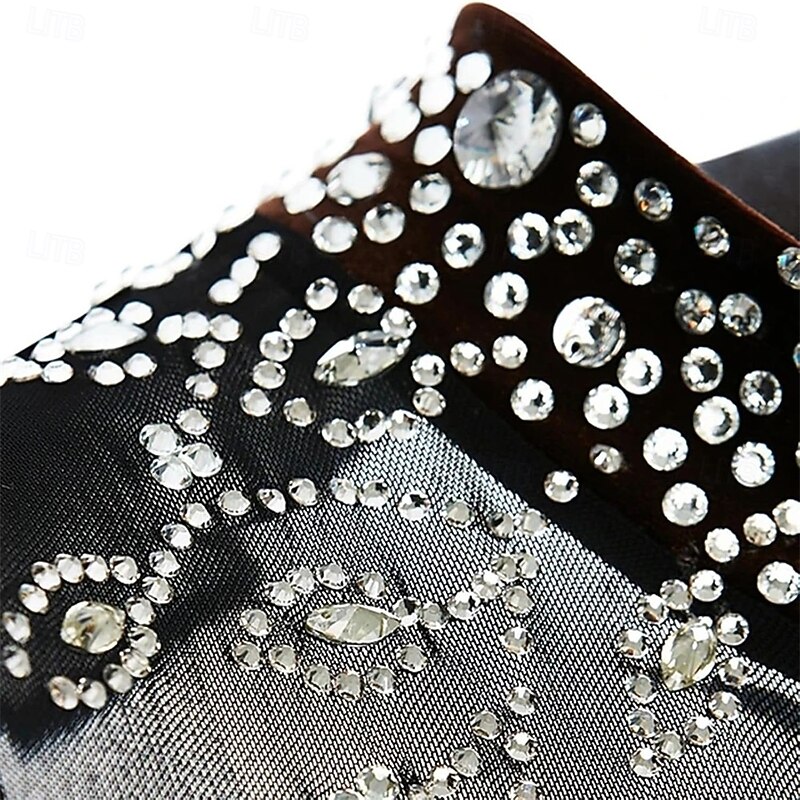 Women Ice Figure Skating Dress Girls Black Rhinestones Competition Dancewear3