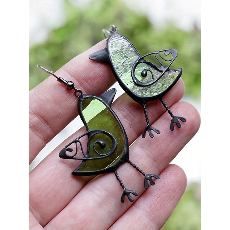 Women's Colorful Bird Dangle Earrings – Boho Statement Animal Jewelry for Art Lovers, Festivals and Everyday Outfits3
