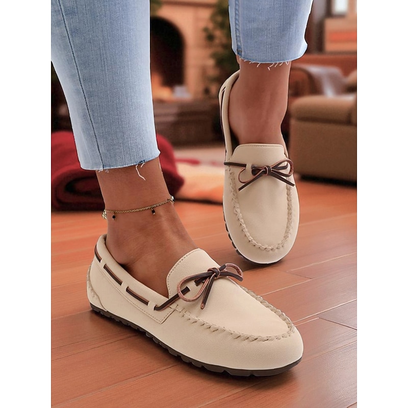 Women's Cozy Faux Fur Lined Loafers – Moccasin Shoes for Park, Errands and Everyday Wear3