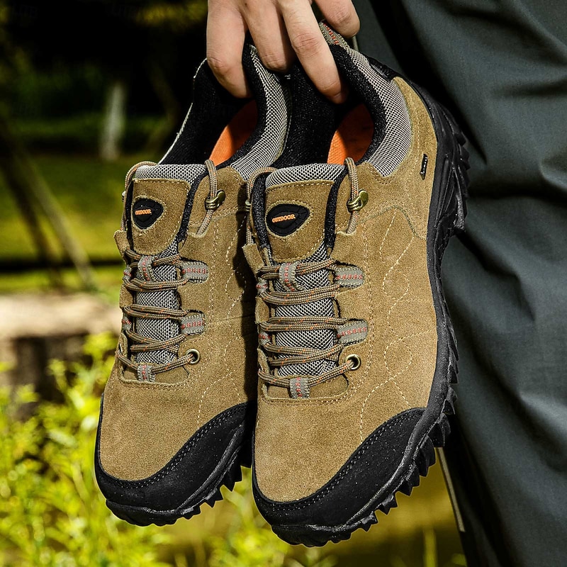 Men's Brown Outdoor Hiking Shoes with Non-Slip Rubber Sole – Durable Trekking Sneakers for Camping, Trail Running and Adventure Travel2