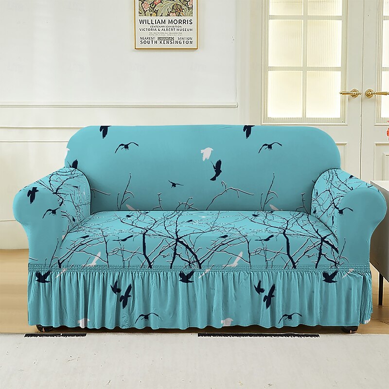 Floral Yarn-Dyed Microfiber Seat Cushion Cover, Stretchable Slipcover for Dining Chairs and Patio Furniture4