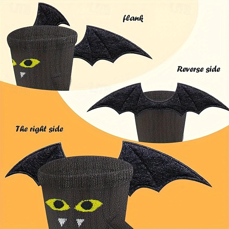 Halloween Hand-Holding Socks, Black and White Angel and Skull Design, Novelty Unisex Socks, Perfect Gift for Couples and Friends