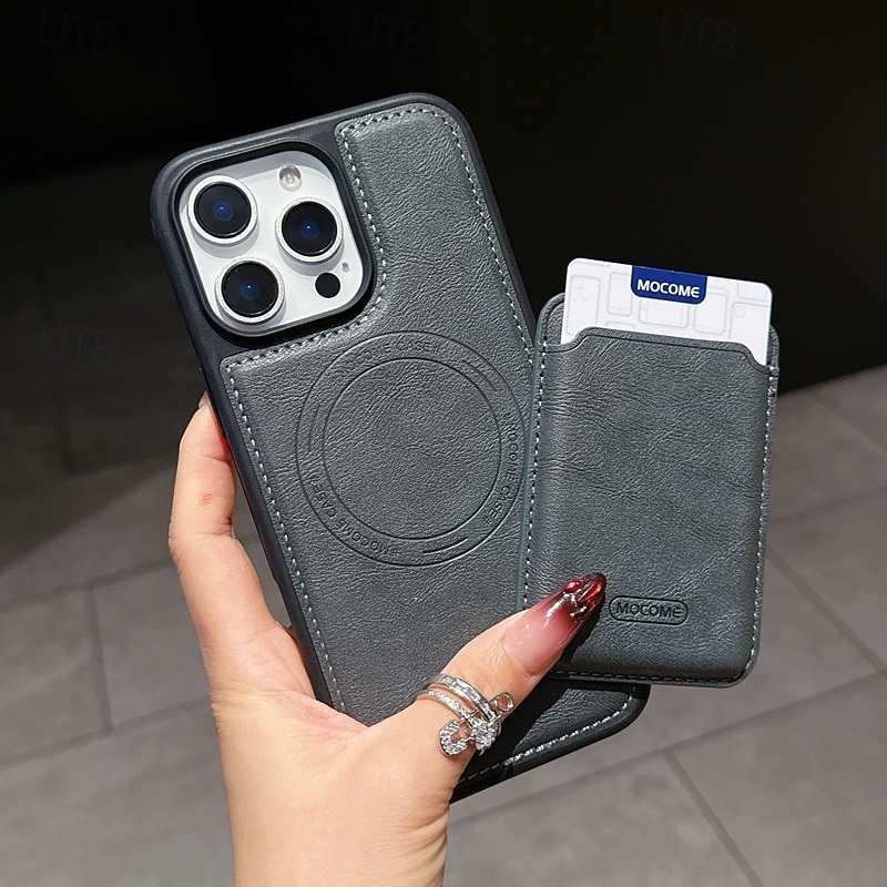 Phone Case For iPhone 17 Pro Max 17 Air 16 15 14 Pro Max Plus 16e 13 Pro Max Back Cover Magnetic Card Slot Shockproof Retro TPU PU Leather4
