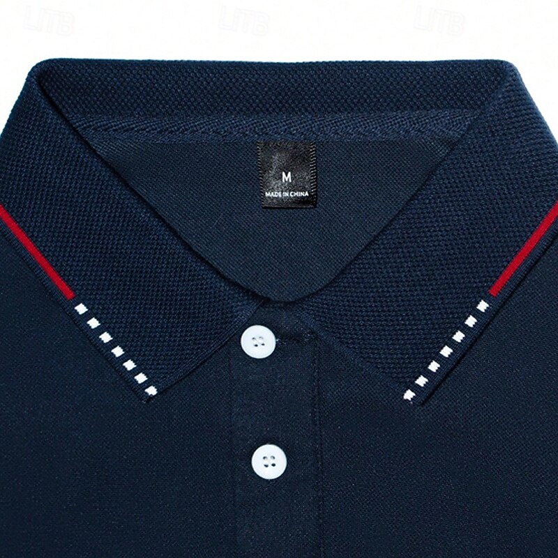 Men's Golf Shirt Golf Polos Shirts Work Casual Lapel Long Sleeve Basic Modern Plain Buttons Spring Fall Regular Fit Black Red Navy Blue Green Khaki Light Blue Golf Shirt3