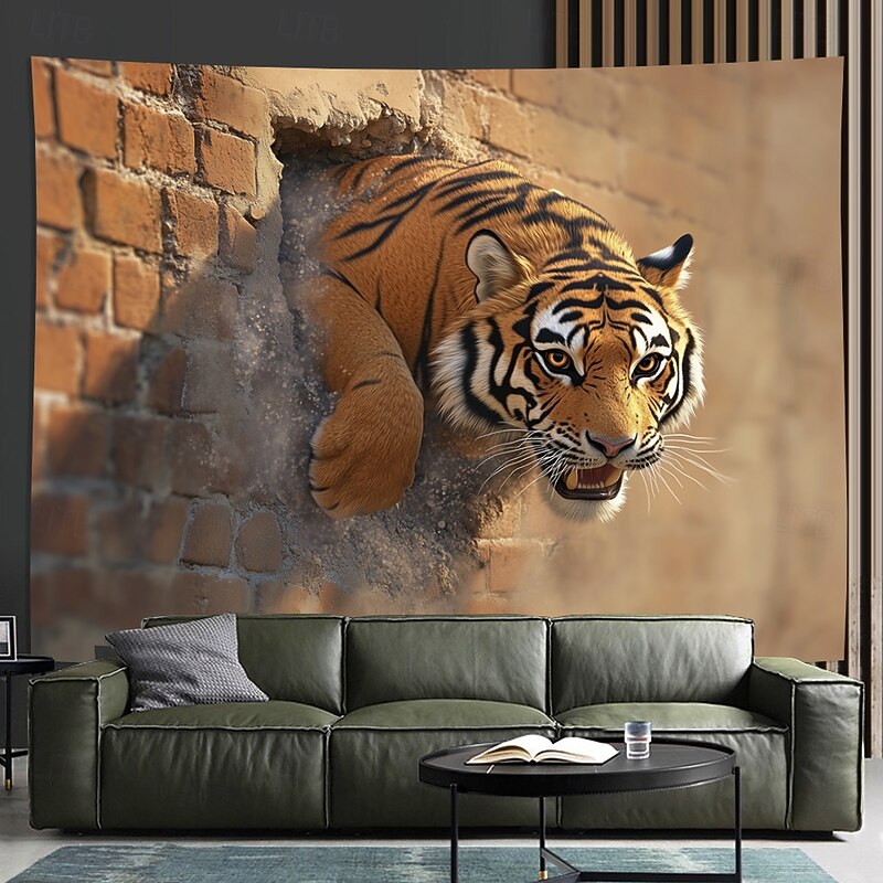 3D Tiger Wall Tapestry – Realistic Animal Wall Hanging for Bedroom Living Room Decoration, Jungle Safari Theme Art Decor4