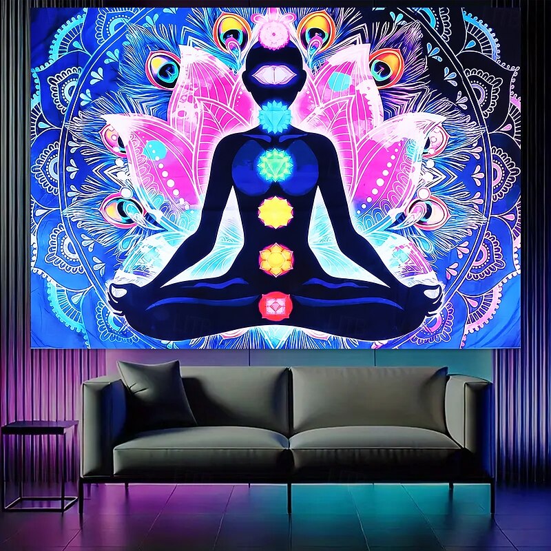 Tapestry Blanket Wall Hangings Seven Chakra Yoga Meditation Flower Chakra Ethnic Colorful Fantasy Bedroom Living Room Dorm Home Decor4