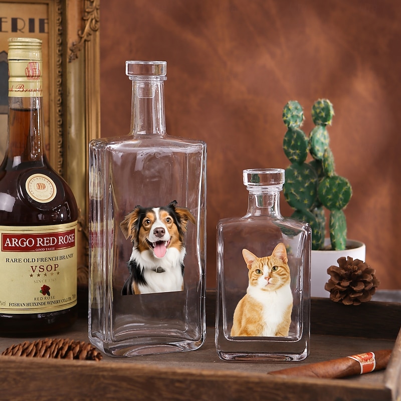 Personalized Glass Wine Bottle Custom Photo Christmas Gift Engraved Wine Gift for Pet Lovers, Weddings, Birthdays, Baptisms, Adult Ceremonies – Unique Gift for Him or Her4