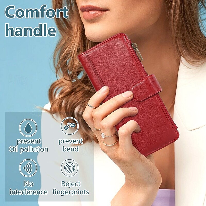 Phone Case For Samsung Galaxy Z Fold 7 Z Fold 6 Z Fold 5 Z Fold 4 Back Cover Zipper with Lanyard Kickstand Retro TPU PU Leather2
