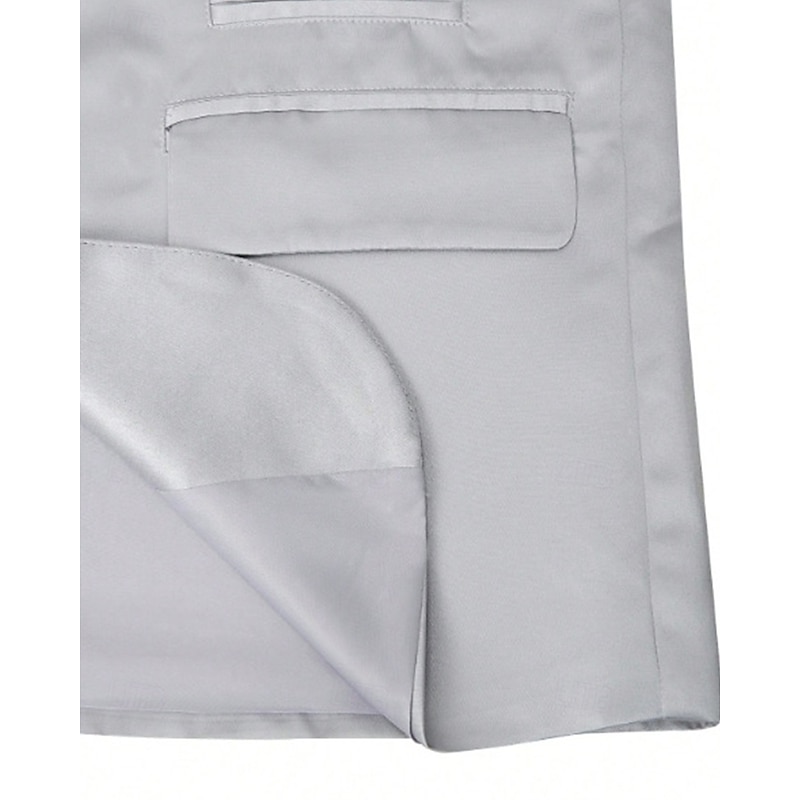 Men's Blazer Set Business Cocktail Party Wedding Party 2 Piece Fashion Casual Spring Fall Polyester Plain Pocket Buttons Comfortable Single Breasted Blazer Silver4