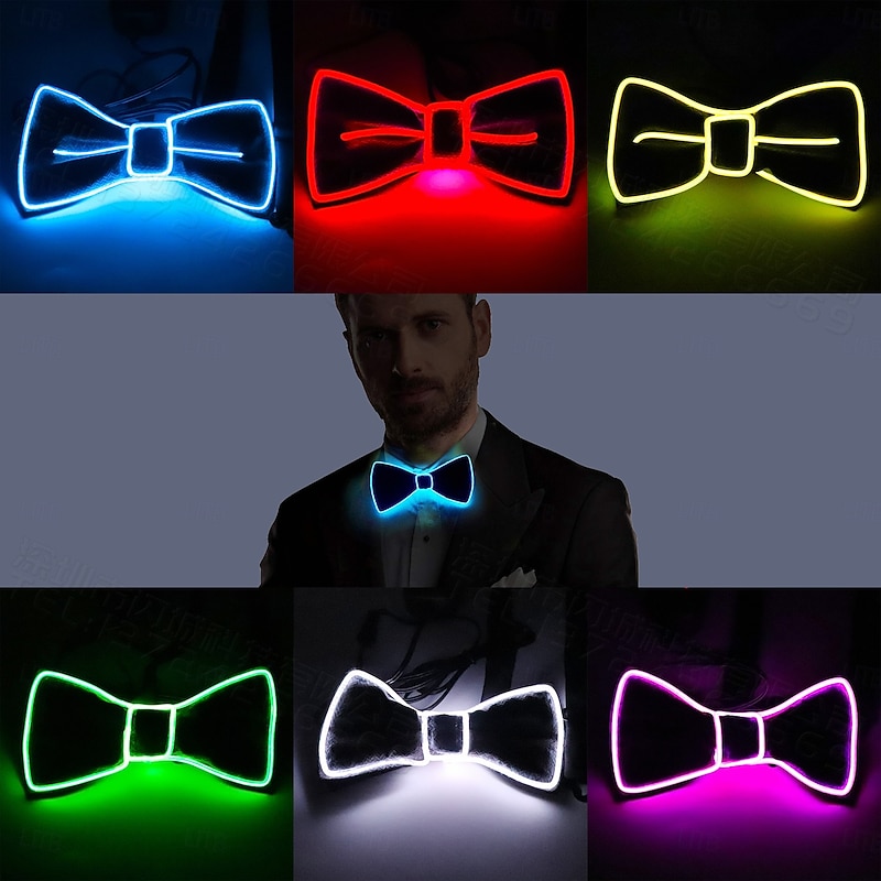 Halloween Bow Tie Glow in the Dark Led Light Up Men's Unisex Christmas Halloween Performance Party Easy Halloween Costumes Dress Up