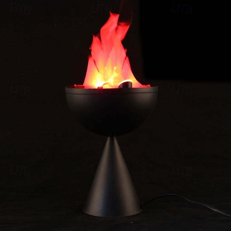 3D Fake Fire Light, Hanging LED Flame Light, Artificial Silk Flame Stage Effect Light, Realistic Campfire Lamp Prop Flame Light for Halloween, Christmas, Festival, New Year, Party Decor3