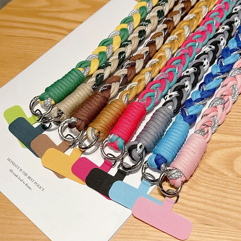 Fashionable and exquisite dopamine adjustable hanging rope colorful six strand woven mobile phone hanging rope versatile long rope2