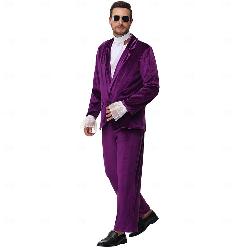 Disco 1980s Outfits Suits & Blazers Disco Fancy Dress Men's Carnival Costume Masquerade Performance Party Adults Coat Pants Collar All Seasons4