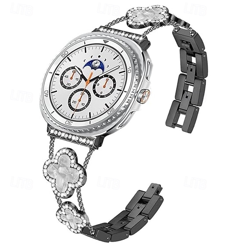 Watch Band for Samsung Galaxy Watch 8 40/44mm Watch 8 Classic 46mm Stainless Steel Rhinestone Replacement  Strap Cute Bling Diamond Jewelry Bracelet Wristband3