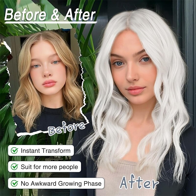 Auburn Highlight Wigs for Women 18 Inch Middle Part Medium Length Short Curly Wavy WigsNatural Synthetic Hair Womens Wigs for Daily Party/Halloween Use4