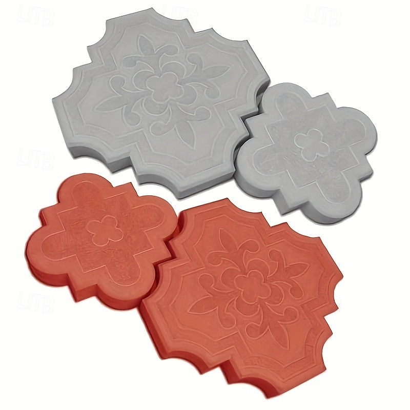 2pcs Beautiful Plastic Molding Large Paver Concrete Mold Concrete Mold Cement Mold, Plastic Brick Mold Concrete Mold Stone Paver Mold, Making Large and Small 